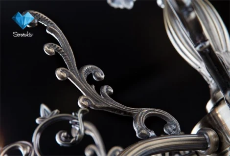 Подвесная люстра Eurosvet 3281 3281/5 античная бронза / прозрачный хрусталь (220V, хрусталь Strotskis, на цепи, подсвечник, свеча)