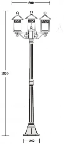 Наземный фонарь Oasis Light KRAKOV 2 87308B Gb (220V, фонарь, IP44)