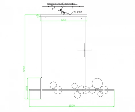 Подвесной светильник Kink Light Иона 09408-10,19 (220V, на тросе, шарики, кольцо)