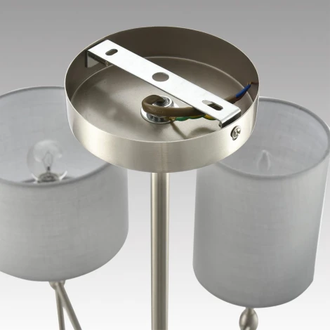 Потолочная люстра на штанге Lumion Latti 8262/8C металл/текстиль, никель/серый E14 8*40W 220V