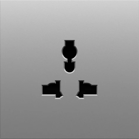 Накладка для розетки мультистандарт, со шторками 16A 250 В~, серый графит Donel S08 DS11659