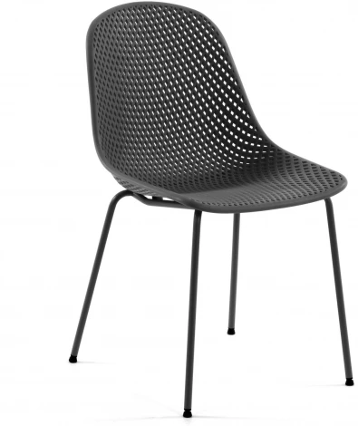 Обеденный стул La Forma (ex Julia Grup) Quinby (Серый/ Металл,Пластик,Полипропилен,Сталь)