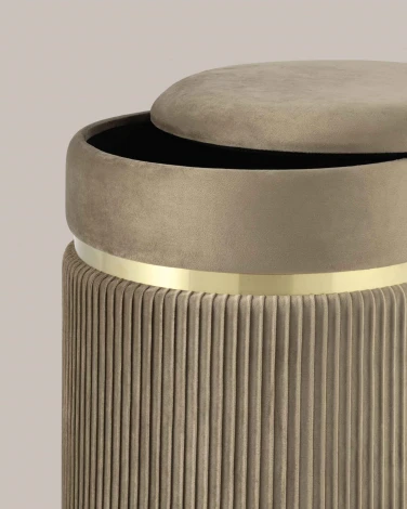 Пуф Миранда с ящиком велюр бежевый УТ000025562