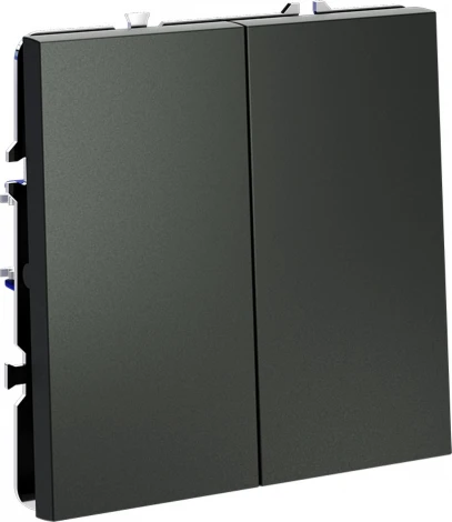 Проходной переключатель двухклавишный (титан) Voltum S70 VLS020306