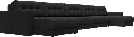 Диван П-образный с декором Лига-049 НПБ Мегалонг Лига Диванов (Замша) арт.128546