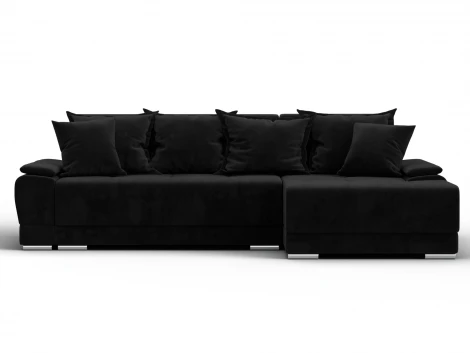 Диван угловой Лига-119 угол правый (ДСП,Брус,Фанера,ЛДС,Велюр/Черный) Лига Диванов 137094