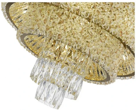 Потолочная люстра ST Luce Seline SL1637.302.16 Латунь/Прозрачный, Янтарный E14 16*60W (220V, хрусталь, подвески, круглые)