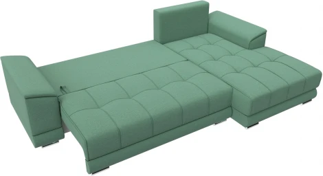 Диван угловой НордСтар правый угол (Зеленый/Рогожка) Лига Диванов арт.123501