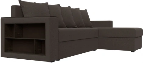 Диван угловой Дубай Лайт правый угол (Коричневый/Рогожка) Лига Диванов арт.121639