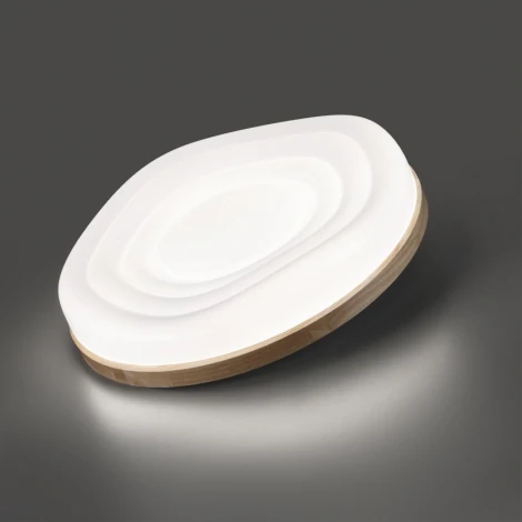 Настенно-потолочный Sonex Fass Wood 7674/DL PALE белый/натуральное дерево LED 48Вт 3000-6000К D388 IP43 пульт ДУ (220V, круглые)
