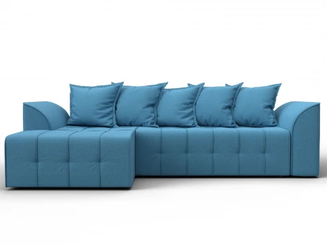 Диван угловой Лига-113 угол левый (ДСП,Рогожка/Голубой) Лига Диванов 136705L