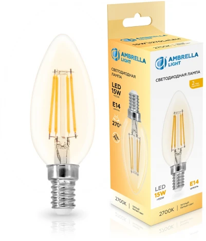 Лампа светодиодная Свеча C35 15W 2700K Ambrella Bulbing 351513