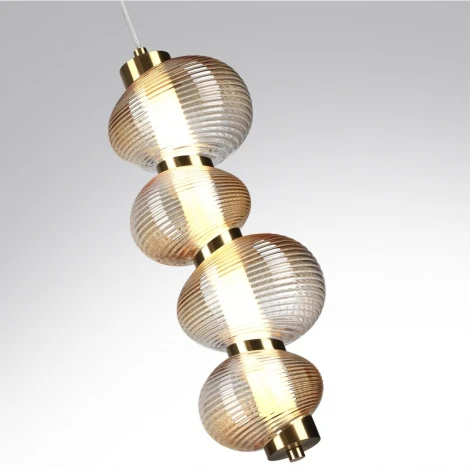 Подвесной светильник Odeon Light Bruco 5095/17L латунный/янтарный градиент/металл/стекло LED 17W 4000K (220V, на проводе, бусы)