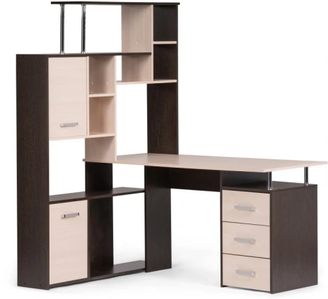 Компьютерный стол Woodville КС-15 венге / дуб молочный левый 295293