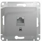 Розетка встраиваемая Ethernet RJ-45 (алюминий) Systeme Electric Glossa GSL000381K