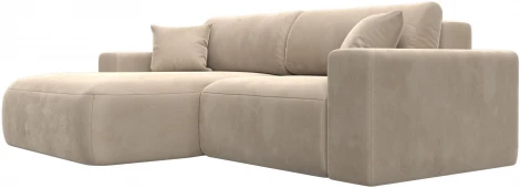 Диван угловой Лига-036 НПБ Классик левый угол (Бежевый/Велюр) Лига Диванов арт.121373L