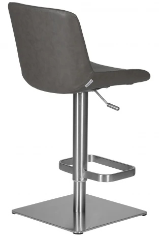Стул барный DOBRIN ALDO (серый PU YP4, основание из нержавеющей стали)