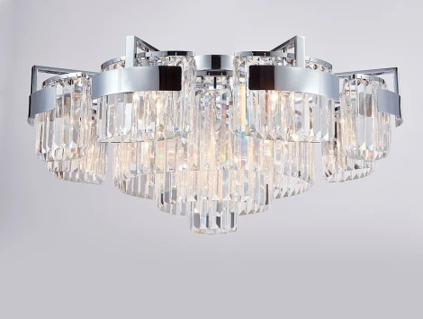 Потолочная люстра Newport 4350 4356+6/PL chrome (220V, хрусталь, круглые)