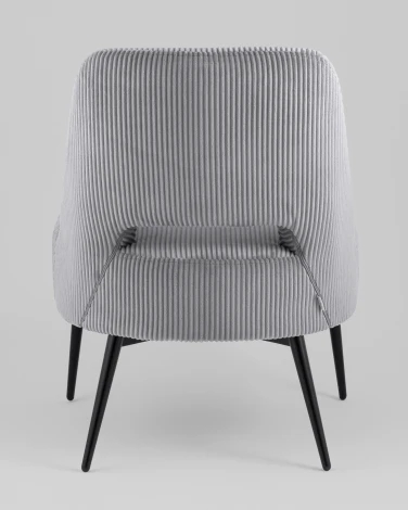 Кресло лаунж Stool Group Бостон велюр рельефный светло-серый арт.УТ000039985