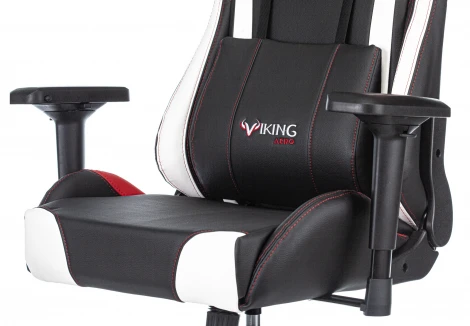 Кресло игровое Zombie VIKING TANK черный/красный/белый эко.кожа с подголов. крестовина металл