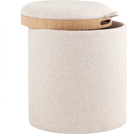 Пуф-столик с ящиком Хюгге S букле бежевый, Stool Group