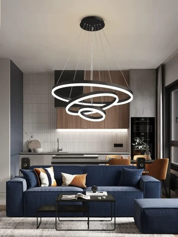 Подвесная люстра ярусная Alfa Light F3324-28 (LED, 220V, на тросе, кольцо)