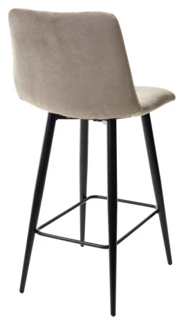 Полубарный стул CHILLI-QB латте #25, велюр / черный каркас (H=66cm)