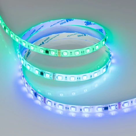 Светодиодная лента герметичная DMX-SE-B60-10mm 24V RGB-PX6 (14 W/m, IP65, 5m) (Arlight,) 039607(1)