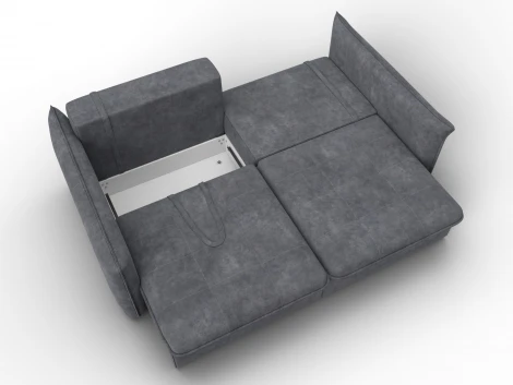 Диван прямой Лига-100 НПБ (ДСП,Фанера/Пластик/Велюр/Темно-серый) Лига Диванов 133643