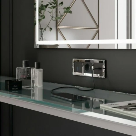 Сенсорный выключатель двухклавишный с подсветкой 1000 Вт (черный) Werkel W4520008 (a057679)