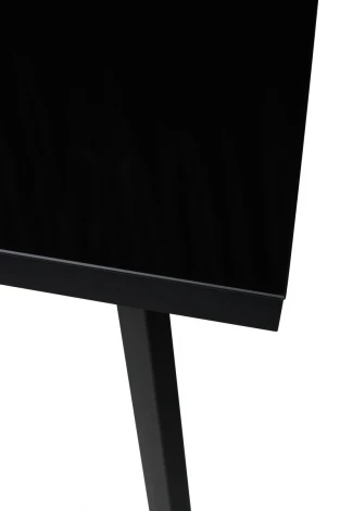 Стол ФИН 140 Черный, стекло/ Черный каркас