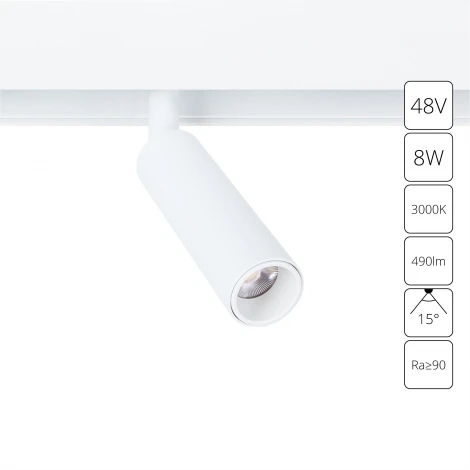 Трековый светильник магнитный 48V Arte Lamp Linea A4670PL-1WH (LED, круглые)