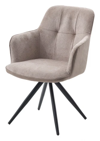 Стул НОРМАН 360 град., цвет BELLA-03/CYPRUS-03 латте, шенилл/замша / черный каркас M-City 64624