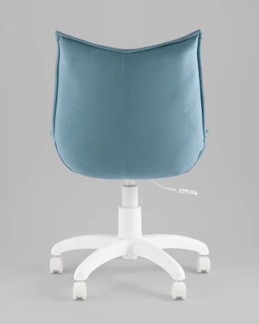 Кресло офисное Осло велюр пыльно-синий, пластик белый TopChairs УТ000043350