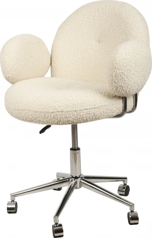 Кресло офисное Клауд-2 DR-1252-A-OF, 65х63х89, ткань букле белый/серебро IST-CASA