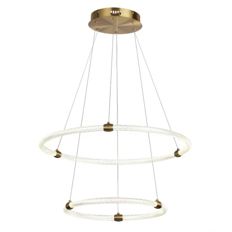 Подвесной светильник ярусный светодиодный кольцо Lumion Twinkle 8010/50L золото/прозрачный металл/акрилл LED 50W 220V 4000K (на тросе, кольцо)