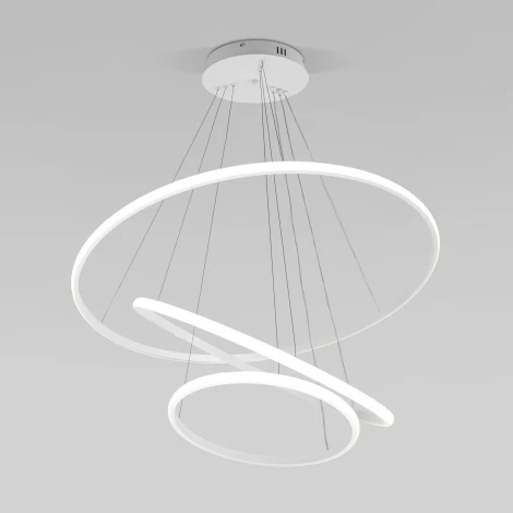 Подвесной светодиодный светильник ярусный Collars 90264/3 белый Eurosvet (регулировка яркости, 220V, пульт управления, на тросе)