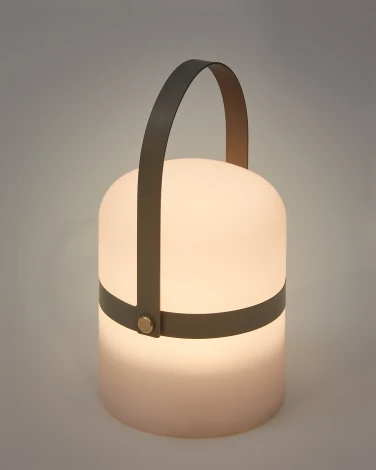 Настольная переносная мини-лампа с аккумулятором светодиодная светло-серая с выключателем IP44 La Forma (ex Julia Grup) Ridley AA7758S03