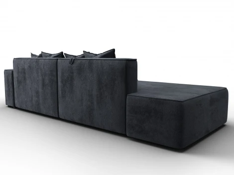 Диван угловой Лига-079 угол правый (ДСП/Пластик/Велюр/Темно-серый) Лига Диванов 129824