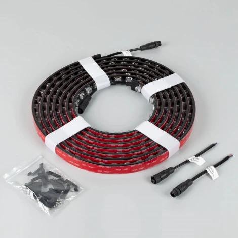 Светодиодная лента герметичная FLT-PS-A42-BLACK-23mm 24V Warm2700 (21 W/m, IP67, 30deg, 5m) (Arlight) 049293