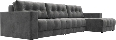 Диван угловой с декором Лига-049 НПБ Лонг Лига Диванов (Велюр) арт.128312