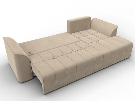 Диван угловой Лига-113 угол правый (ДСП,Велюр/Бежевый) Лига Диванов 136721