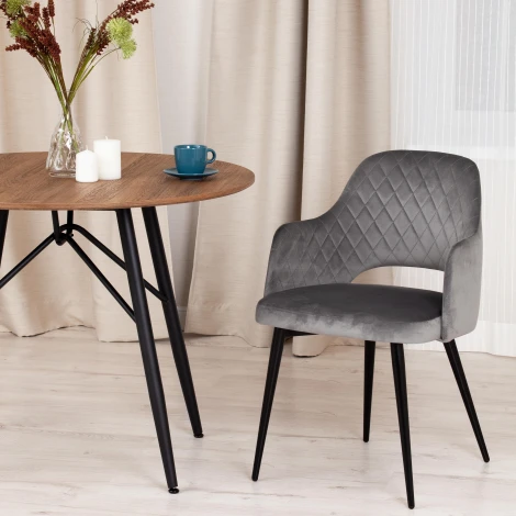 Кресло VALKYRIA (mod. 711) / 1 шт. в упаковке (Ткань,Металл /Серый,Черный)