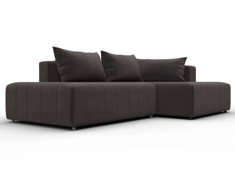 Диван угловой Лига-103 НПБ угол правый (ДСП,Брус,Фанера,Велюр/Коричневый) Лига Диванов 134818