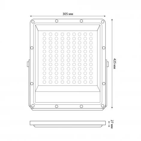 Прожектор уличный светодиодный 6500K серый Uniel ULF-F51D-200W/6500K IP65 200-240V GREY