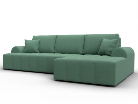 Диван угловой Лига-080 угол правый (ДСП/Пластик/Рогожка/Зеленый) Лига Диванов 134744