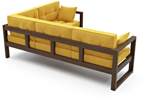 Диван Arsko Астер У орех желтый велюр