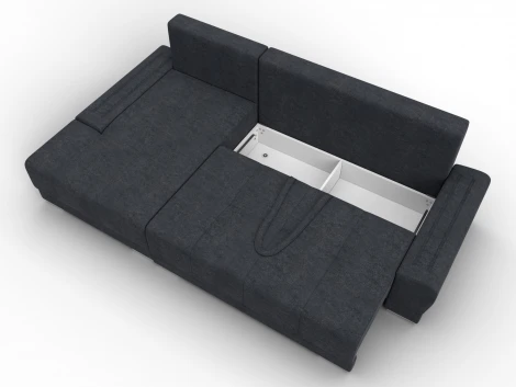 Диван угловой Лига-119 угол левый (ДСП,Брус,Фанера,ЛДС,Велюр/Темно-серый) Лига Диванов 137100L