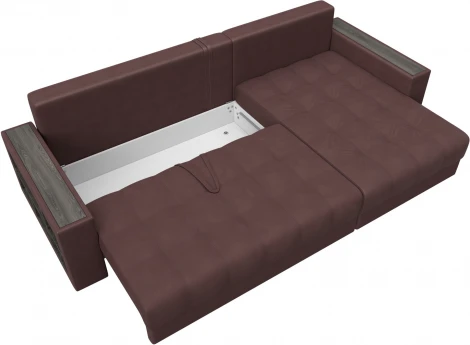 Диван угловой с декором и полкой Лига-050 НПБ Лига Диванов (Замша) арт.128613