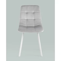 Стул Chilly велюр серебристый белые ножки Stool Group арт.УТ000039636